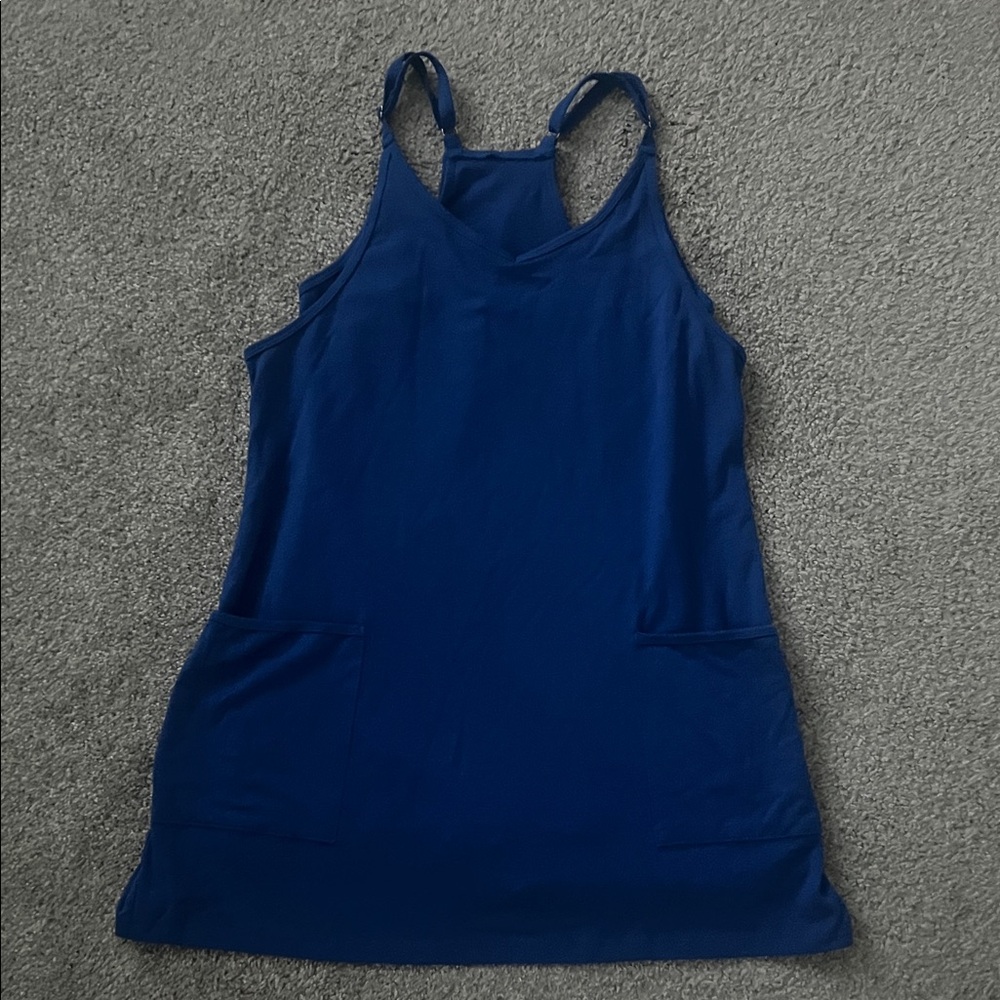 Amazon Blue Racerback Pocket Tank Dress